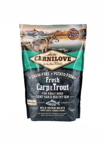 Сухой корм Fresh Carp & Trout для взрослых собак всех пород 12 кг (рыба) Carnilove (345743632)