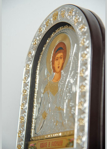Серебряная Икона Ангел Хранитель16,5х21,5см в арочном киоте под стеклом Silver Axion (266266084)