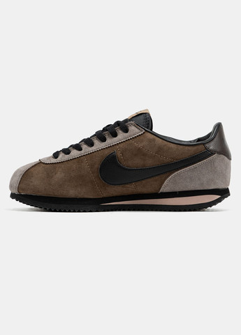 Коричневые демисезонные кроссовки мужские и женские nike cortez brown black | найк кортез коричневые No Brand
