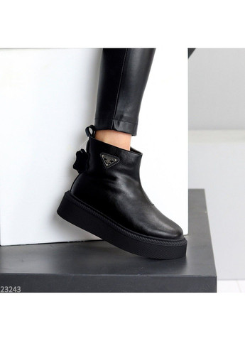 Зимние 264 ботинки зимние черные кожаные Hengji