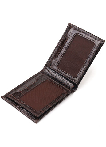 Небольшой мужской портмоне из натуральной фактурной кожи 21522 Коричневый Canpellini (331911126)