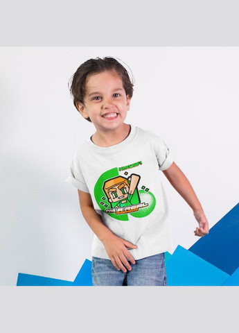 Біла демісезонна футболка біла з оригінальним принтом онлан гри minecraft "i'm a real gamer minecraft майнкрафт" Кавун футболка