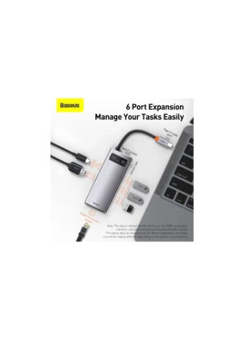 Концентратор USB-C 6-in-1 (CAHUB-CW0G) Baseus (392743802)