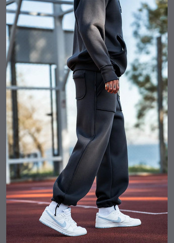 Мужской теплый объёмный костюм Оверсайз Franky 3 Графит Teamv (316355073)