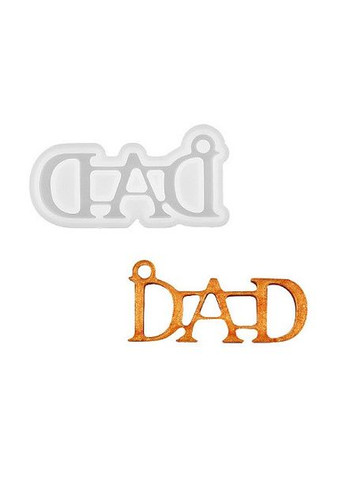 Силіконова форма Молд підвіски кулон для брелка DAD батько Білий 77 мм x 40 мм x 8 мм Finding (316251498)
