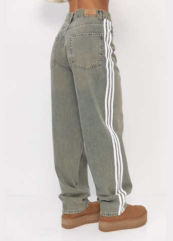 Жіночі джинси Baggy з лампасами 31441 Lurex - (315799401)