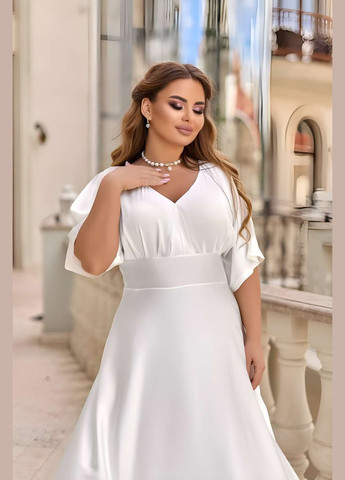 Білий кежуал, святковий, коктейльна, вечірня 42-70р електрик сукня в підлогу довге плаття батал вечірня святкова ошатна Україна