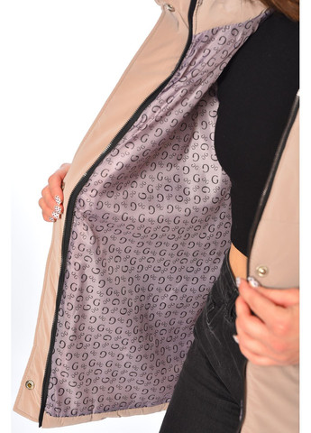 Темно-бежева демісезонна куртка жіноча демісезонна темно-бежевого кольору Let's Shop