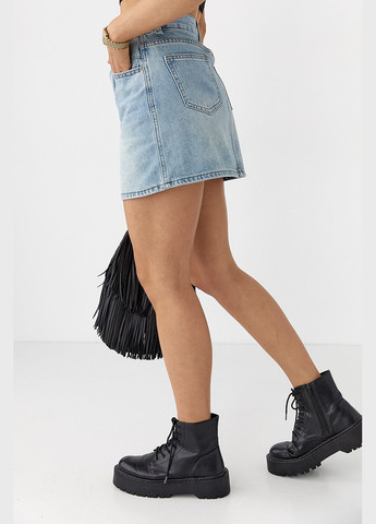 Голубая джинсовая мини-юбка Lurex
