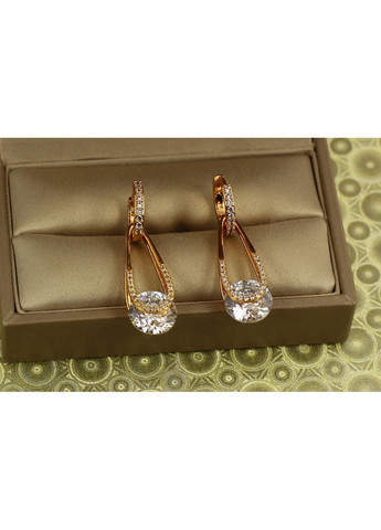 Сережки Адажио із білим 3,4 см золотисті Xuping Jewelry (368709466)