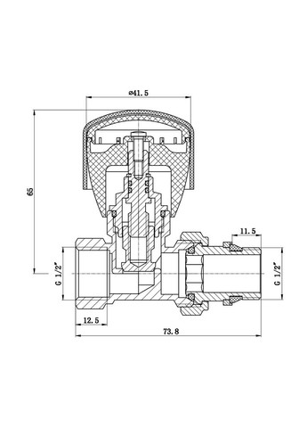 Кран радіаторний Standart Powerful 1/2" ВЗ з антипротіканням прямий SD Forte SF230W15 (341326322)