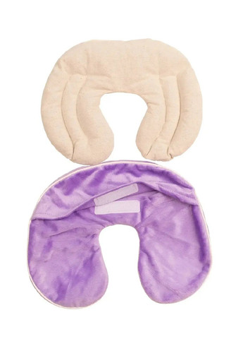 Маска для очей пазух носа зігріваюча з дихаючої велюрової тканини з мішечком насіння льону 26x21x2 см (479490-Prob) Лавандова Unbranded (321889098)