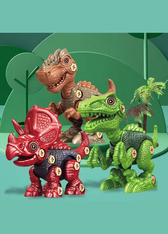Конструктор динозаври для дітей з шуруповертом - Конструктор мозаїка для хлопчика з інструментами No Brand (330250805)