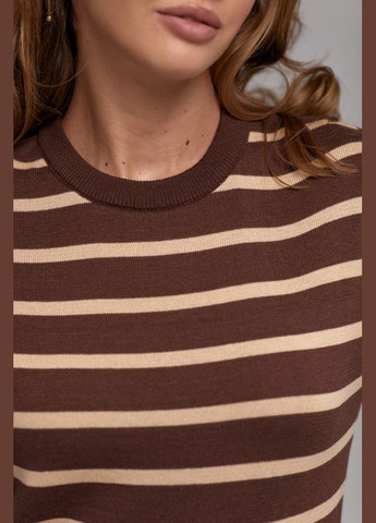 Коричневий демісезонний джемпер у смужку з віскози та бамбука (2800) Triko Bakh