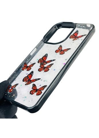 Чехол для Redmi 13C с блёстками с бабочками на сяоми редми 13с черный Xiaomi (366389809)