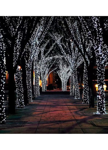 Світлодіодна гірлянда для ялинки/декоративна/вулична мішура Роса 30 метрів 900 LED 8 режимів з пультом ДУ біле світло VTech (366089578)