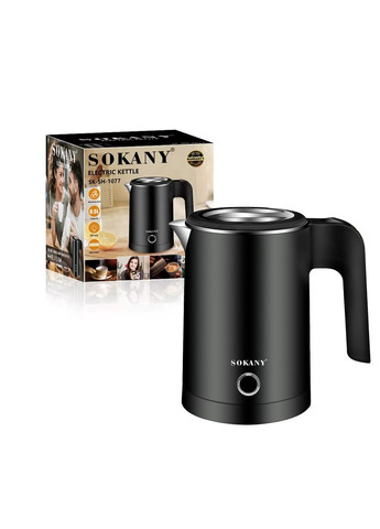Електричний металевий чайник дорожній дисковий електрочайник 500 мл 600 Вт (BM519) Sokany (372603061)