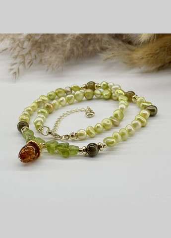 Чокер натуральний Гранат зелений, Перли, Хризоліт, Бурштин (синт), фур-ра гіп-ний сплав d-6-4мм+- L-39-44см No Brand бурштин, хризоліт, гранат, перли (культивовані) латунь, натуральний камінь, медичний сплав золото (331145978)