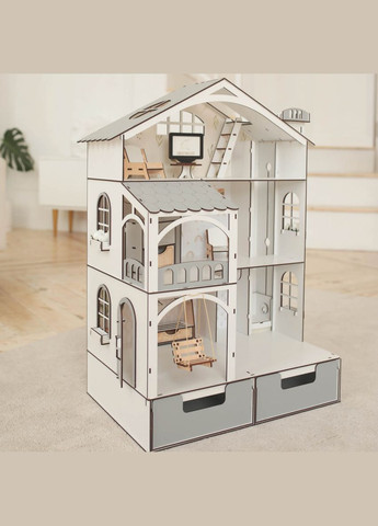 Кукольный домик Смарт Хаус с лифтом и ящиками для ЛОЛ с мебелью Eco (kdl011oe) NestWood (303632963)