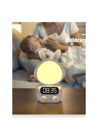 Дитячий годинник із будильником Кролик Rabbit clock with LIGHT WHITE Grant (393819679)