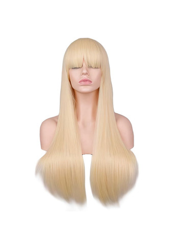Прямой парик аниме с длинной челкой "Блондинка" 70см Белый No Brand (368892091)