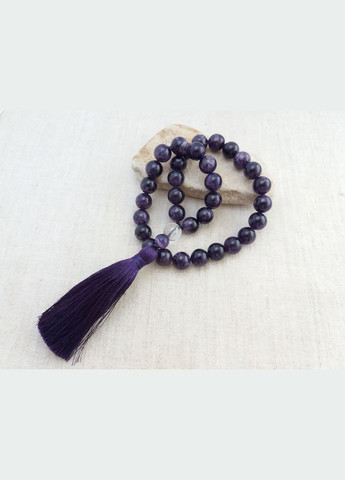 Чотки з натурального каменю Аметист 33 намистини без вузлів d 12мм No Brand (331293524)