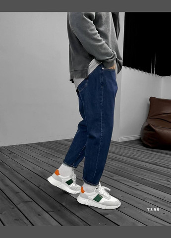 Темно-синие демисезонные зауженные новая коллекция 2025 мом джинсы темно синие 649 Vital-Textile