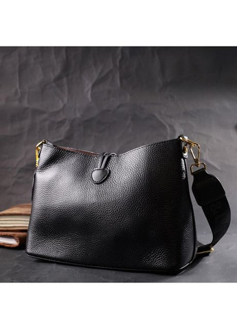 Сумка кросс-боди через плечо женская из натуральной кожи средняя Черный 36542 Vintage (353690045)