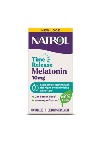 Мелатонин с замедленным высвобождением, 10 мг, Melatonin, Time Release,, 100 таблеток Natrol (315146006)