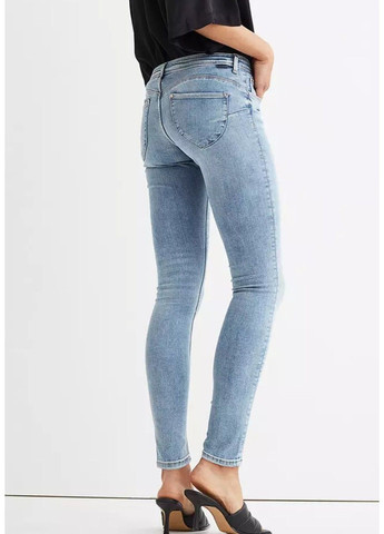 Женские джеггинсы Push up Low с пониженной талией (57609) W34 Светло-синие H&M - (301907636)
