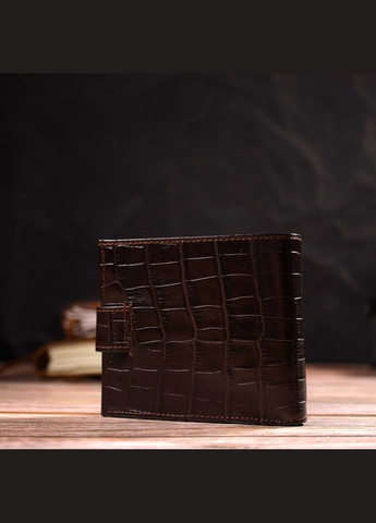 Гаманець для чоловіків горизонтального формату з натуральної шкіри з тисненням під крокодила 21770 Canpellini (331911256)