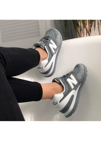 Сірі Осінні кросівки чоловічі new balance 574 grey white нью беланс 574 No Brand