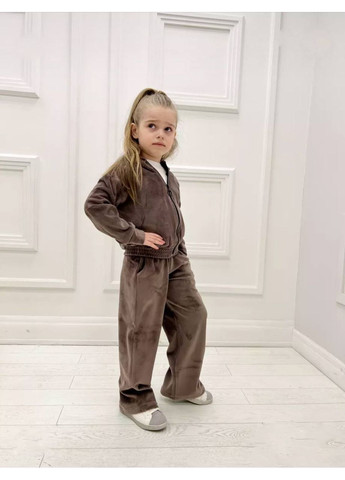 Детский велюровый костюм на молнии «Няшка» — ЗАМЕРЫ В ОПИСАНИИ GD/GL Модний простір (370601476)