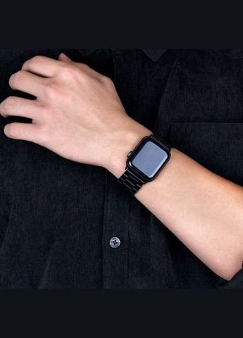 Браслет / ремінець металевий для Apple Watch (сумісний) 38, 40, 41, 42, 44, 45 мм. Чорний колір No Brand (370101541)
