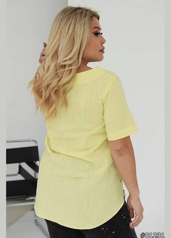 Светло-желтая летняя блузка летняя оверсайз LeVi