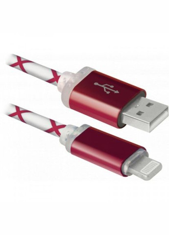 Дата кабель USB 2.0 AM to Lightning 1.0m ACH0303LT RedLED backlight (87552) Defender usb 2.0 am to lightning 1.0m ach03-03lt redled bac (268140617)