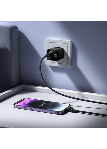 Сетевое зарядное устройство CS82A Excellent single port PD20W charger with digital display set(C to iP) Hoco (400045503)