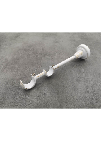 Карниз Куля гладка штанга подвійний відкритий 25/19 мм 240 см Біле золото Quadrum (352780651)