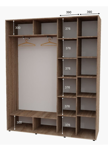 Шафа-купе дводверна 200*45*240 см Дуб Сонома трюфель 2 двері ДСП Алекса (356774296)