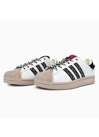 Білі кросівки чоловічі adidas superstar ii fringe white/beige/black адідас суперстар білі демісезон No Brand