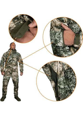 Комбинированный демисезонный костюм stormwall dwr 3.0 camo Camotec