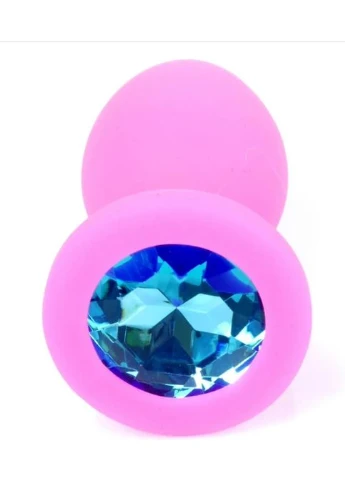 Силиконовая анальная пробка Jewellery Pink Silicon PLUG Small Light Blue S Boss Series (383114637)