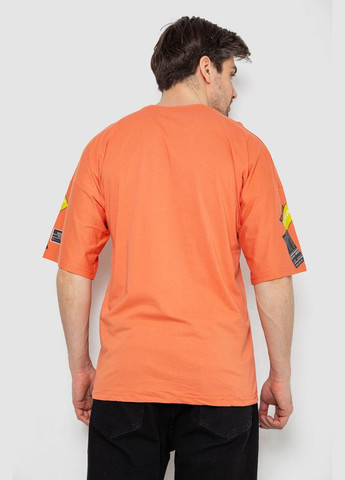 Коралловая футболка мужская с принтом. Andi