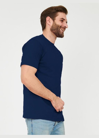 Темно-синяя футболка мужская темно-синяя с коротким рукавом Mishe 90023002