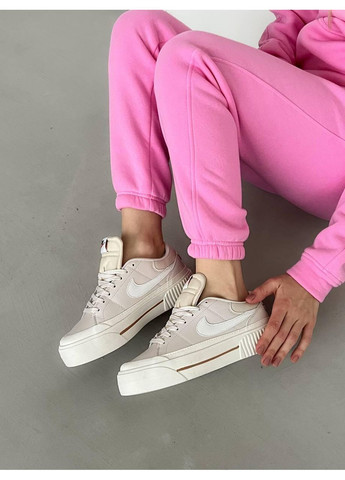 КРОСІВКИ ЖІНОЧІ NIKE COURT LEGACY WHITE BEIGE НАЙК КОУРТ ЛЕГАСІ No Brand бежеві демісезони (369387827)
