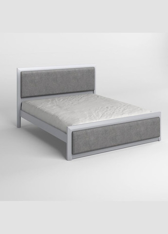 Двуспальная деревянная кровать Барселона Б4 (RAL-7040)/Аляска 93 (Серый) 180х190 см (MBG-13966) Mebigrand (368281659)