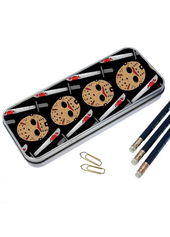 Пенал шкільний для хлопчика та дівчинки металевий джокер 7*18 см Silver No Brand (309160091)