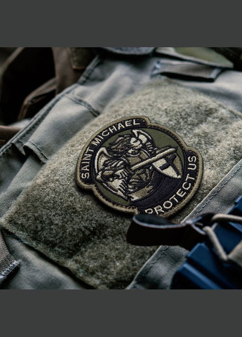 Шеврон на липучці Saint Michael 7х7,6 см вишитий патч, нашивка, шеврон Архангел Михайло IDEIA (329182683)