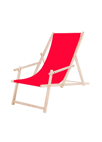 Шезлонг (креслолежак) деревянный для пляжа, террасы и сада Springos dc0003 red (275095394)