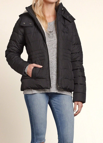 Черная демисезонная куртка демисезонная - женская куртка 10050 hc2379w Hollister